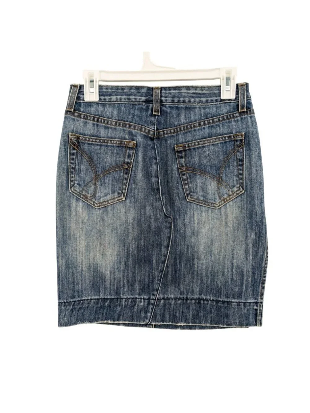 Vintage Denim Side Slit Skirt Y2K Distressed Indie Sleaze Grunge Festival USA 27